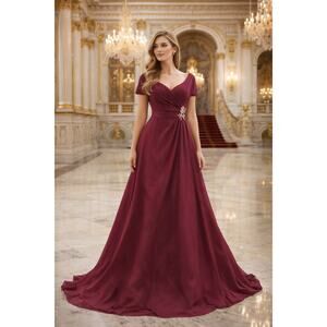 Brand New Burgundy / Wine Formal Maxi Dress – Size 10